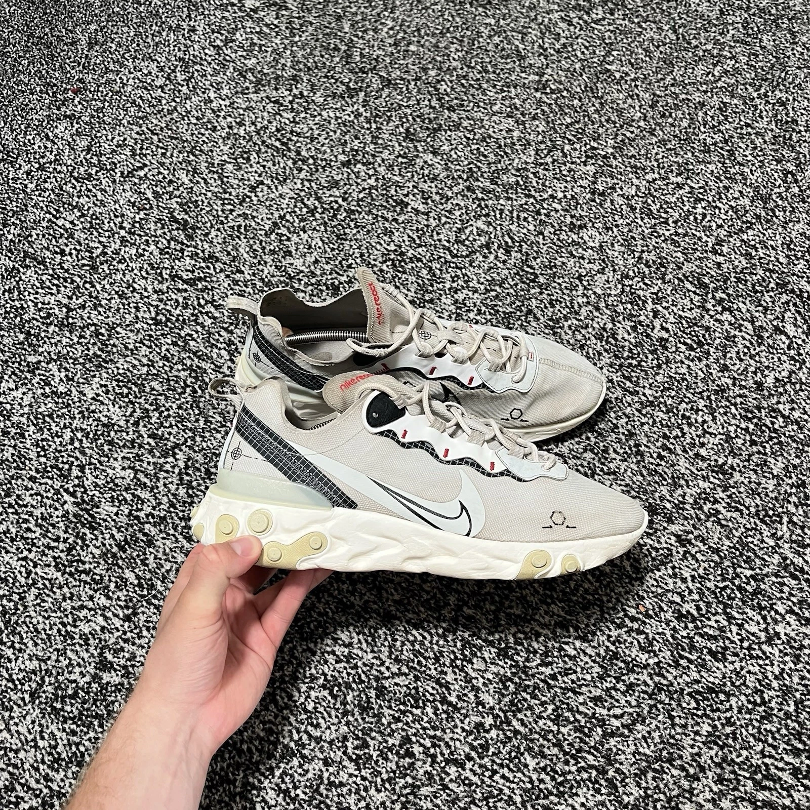 Nike React Element 55 Platinum Schematic Scarpe da Ginnastica Uomo Taglia UK 11