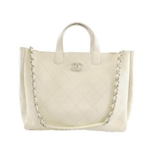 Chanel Caviar Skin Bag Women White One Size