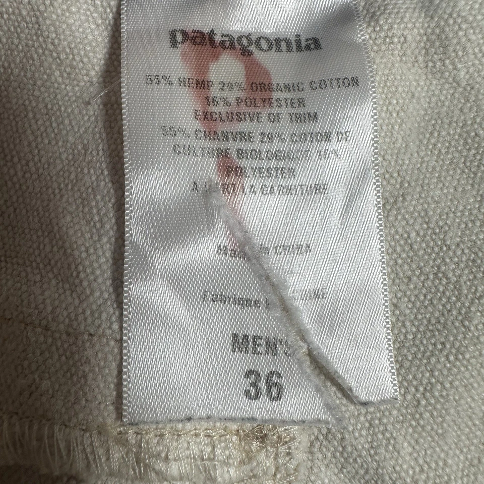 Pantalones Cortos Patagonia De Colección Para Hombre 36 Beige Cáñamo Mezcla Algodón Orgánico Bolsillo Exterior Foto 4 de 4