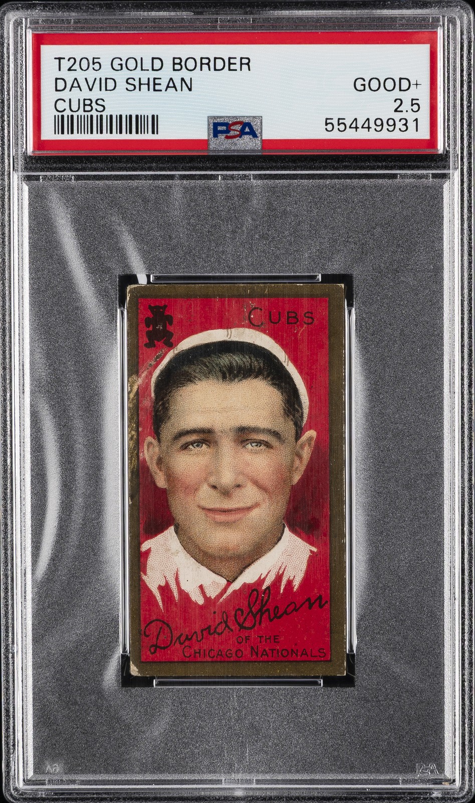 1911 T205 GOLD BORDER CUBS DAVID SHEAN PSA 2.5