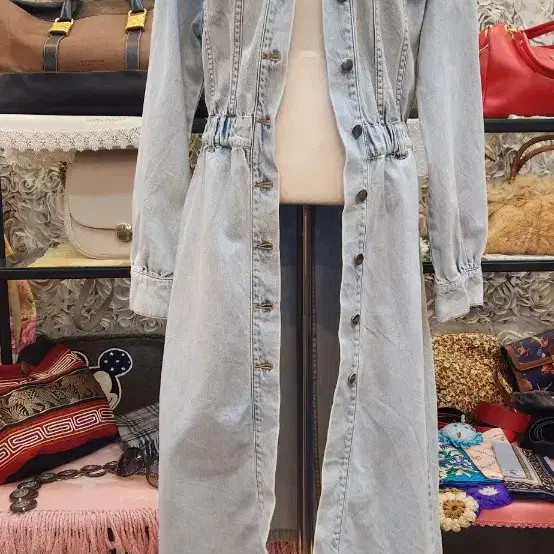 H&M Light Blue Denim Long Dress, Size 55 thumbnail 3