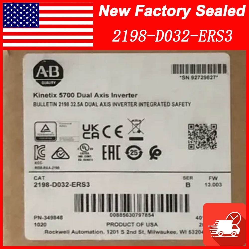 NEW AB 2198-D032-ERS3 SER B Kinetix 5700 Dual Axis Inverter AB 2198D032ERS3 PLC