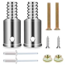 Broom Handle Threaded End, 2 Set Replacement Kit Metal Tips for 1" Wood or Me...