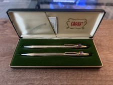 Cross Century 10k Gold Ballpoint Pen  Pencil Set New In Box BOTH WORK GREAT 