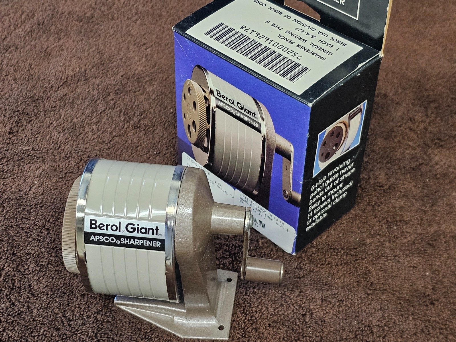 Berol Giant APSCO Pencil Sharpener Table Wall Mount AP1130