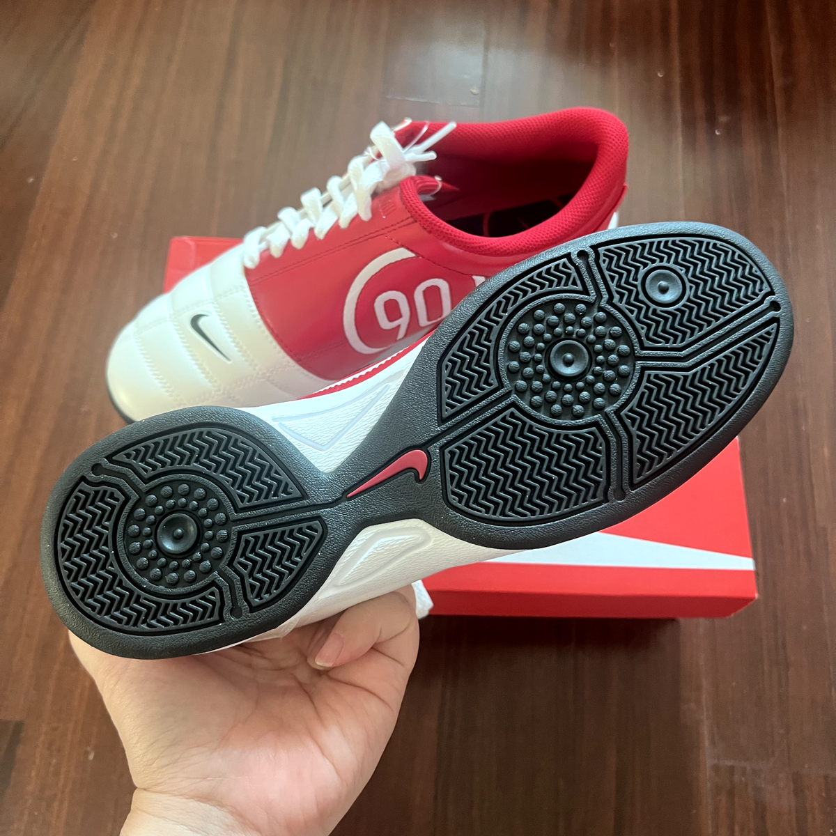 Nike Total 90 SP Mens Indoor Soccer Shoes White Gym Red Black