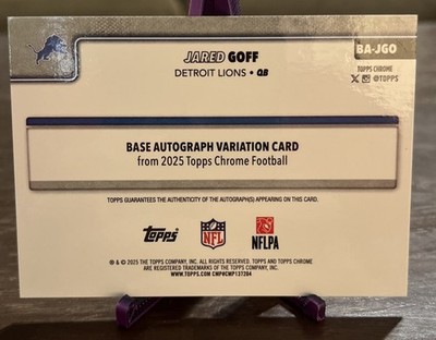 2025 Topps Chrome NFL - Jared Goff Auto /250 Pink Refractor