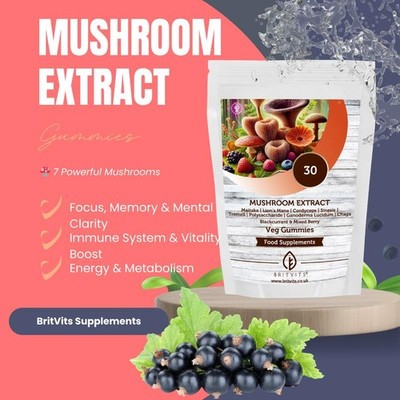 PILZ Komplex Extrakt x 60 Gummis BritVits Löwenmähne Cordyceps Sinesis