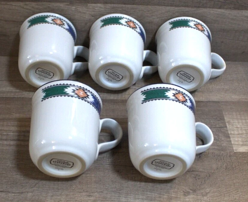 Lote 5-Tazas de café Noritake de gres de China blancas Adobe-Japón-Descontinuadas-#8458 Foto 4 de 4