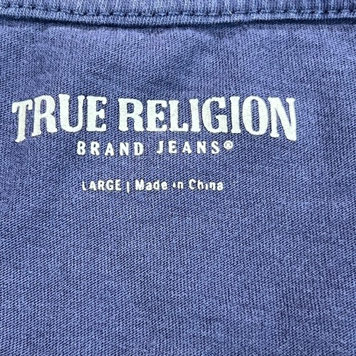 True Religion Chemise Homme Grand Bleu Manches Courtes Imprimé Graphique Col Rond Tee - Photo 4/12
