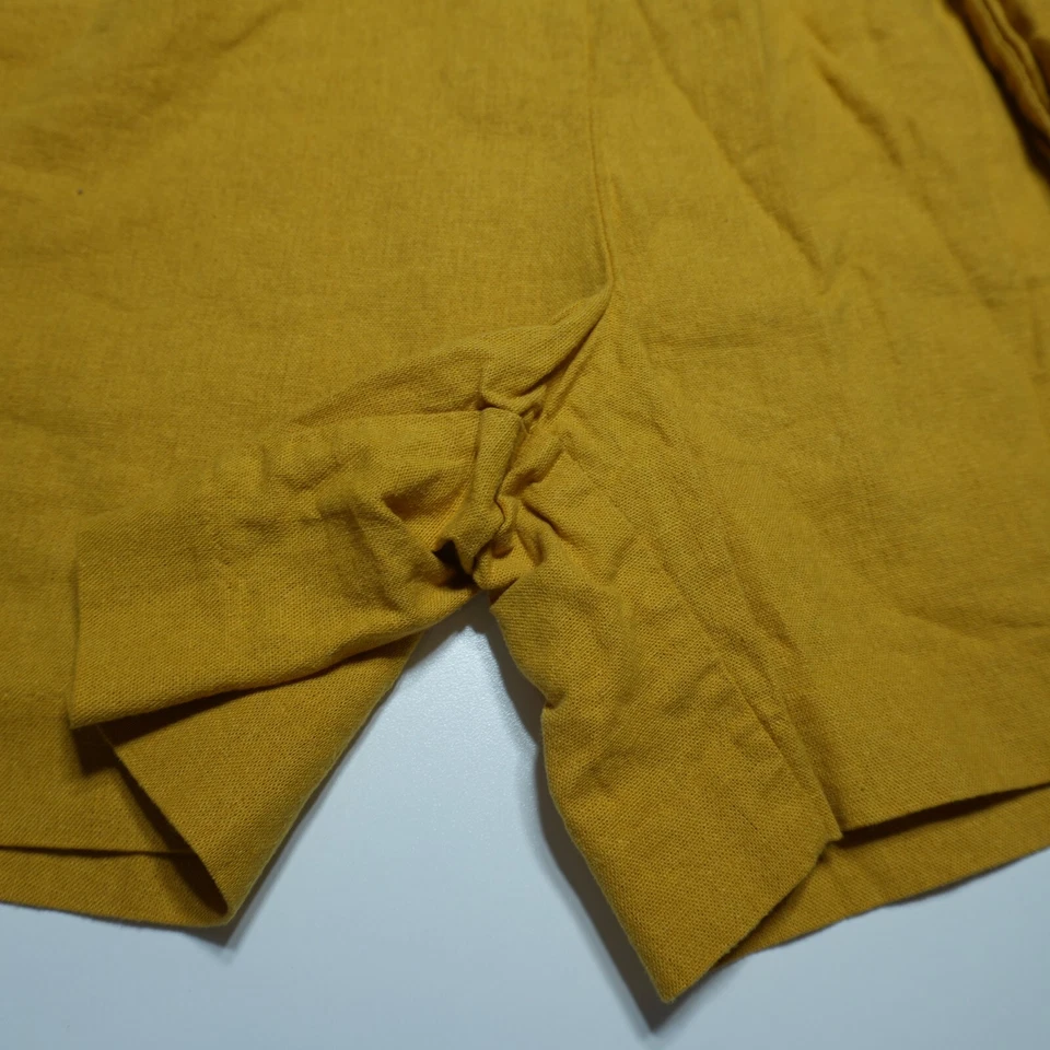 Pantalones Cortos Anne Klein Para Mujer XL Mezcla de Lino Mostaza Cinturón Envolvente Pierna Fluida Informal Foto 4 de 4