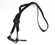 6 - Black Nylon Flat Necklace Lanyard for ID Badge Holder, Key, etc