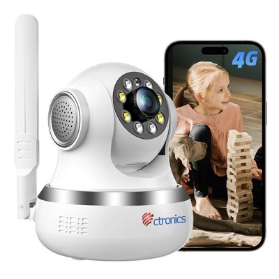 4G LTE Überwachungskamera Innen mit SIM Karte 360° PTZ IP Kamera Indoor Beweg...