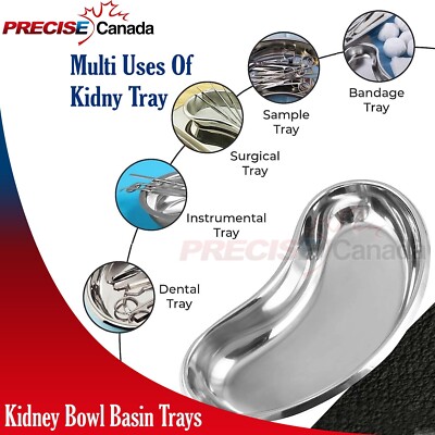 Vassoio Chirurgico In Acciaio Inox A Forma Di Rene - Professionale Per Strumenti Medici, 8 Pollici - Foto 6