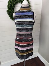 By Anthropologie Multi Colored Striped Sleeveless Sweater Dress Size S (R1)