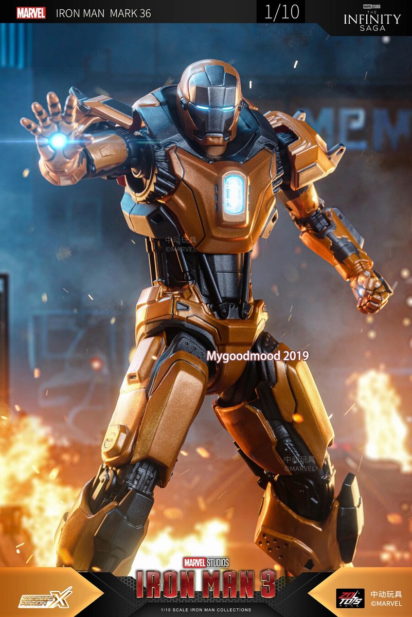 IN Stock！ZD Toys Marvel Avengers Iron Man Mark36 MK36 Action