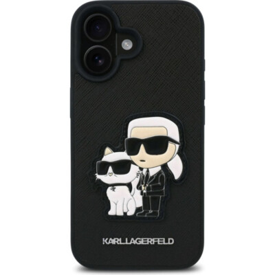 Karl Lagerfeld iPhone 16 Hülle Case Cover Saffiano Karl & Choupette