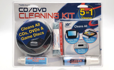 CD/DVD Cleaning Kit 5 In 1 Virtual Reality Sound Labs RPDCK100 New Sealed