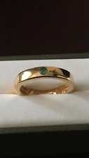 Beautiful Sterling Silver Gold Plated Zambian Emerald Band Ring