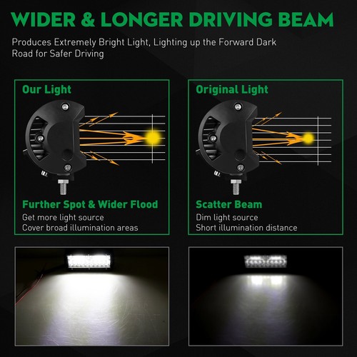 2x 7inch 800W LED Work Light Bar Flood Spot Combo Bumper Driving Offroad SUV ATV - Picture 5 of 8