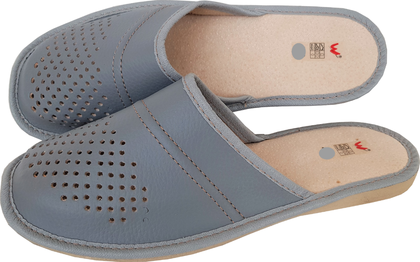 APL Pantofole ciabatte comode taglia 43 * pelle * grigio *