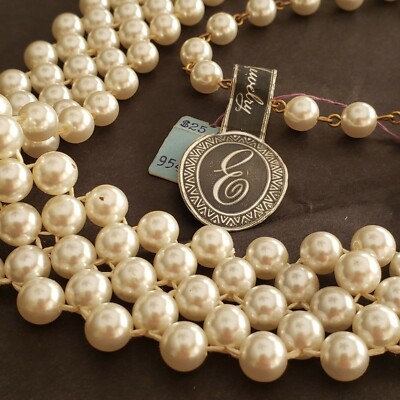 EISENBERG New York Vintage 1940's 4-Row Pearl Belt New w/Tag
