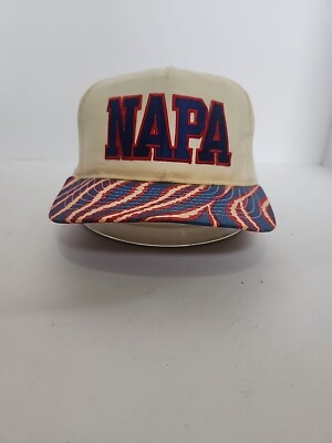 Vintage NAPA Auto Parts Hat Louisville MFG  Made In USA Zebra Print Snapback Cap