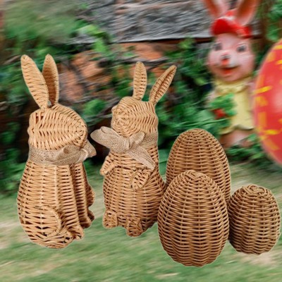 Osterhase Deko stehender Hase mit Ei zum Ausstellen Urlaub Schlafzimmer