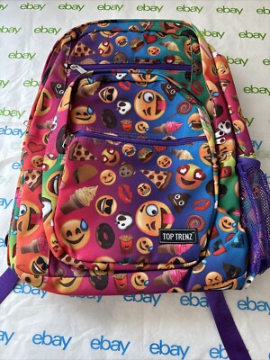 Top Trenz Emoji Backpack Multicolor Zip