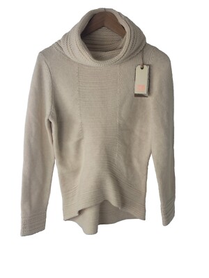 Boss Orange by Hugo Boss Idonna Womens Roll Neck Knit Sweater NWT Large  Beige