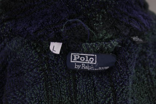 Polo Ralph Lauren Vintage Tartan Plaid Heavy Terry Shawl Belted Bath Robe~ L - Picture 9 of 10