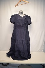 NWT Quince 100% Organic Cotton Tiered Maxi Navy Dress Size XL
