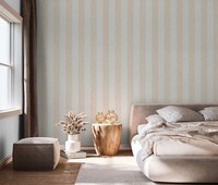 Vliestapete Blockstreifen Textilstruktur Weiß Apricot Glitzer 34407 (4,67€/1Qm)