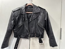 Vintage 80’s The Limited Express Genuine Leather Crop Biker Jacket Size S