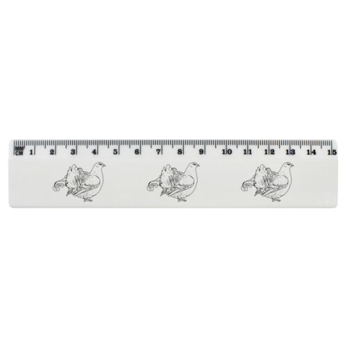 'Lek Black Grouse' White Plastic Ruler (RL046519) - Afbeelding 1 van 3