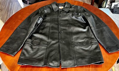 Gilcor Genuine Mexican Leather Jacket Men's Black Soft Premium Cowhide  Sz L