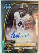 2024 BOWMAN U CHROME FOOTBALL LESHON WILLIAMS 1ST BOWMAN AUTO #PA-LWI IOWA!