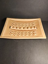 Gigantic Mid-century Diamond Pattern Rectangular Ceramic Ashtray