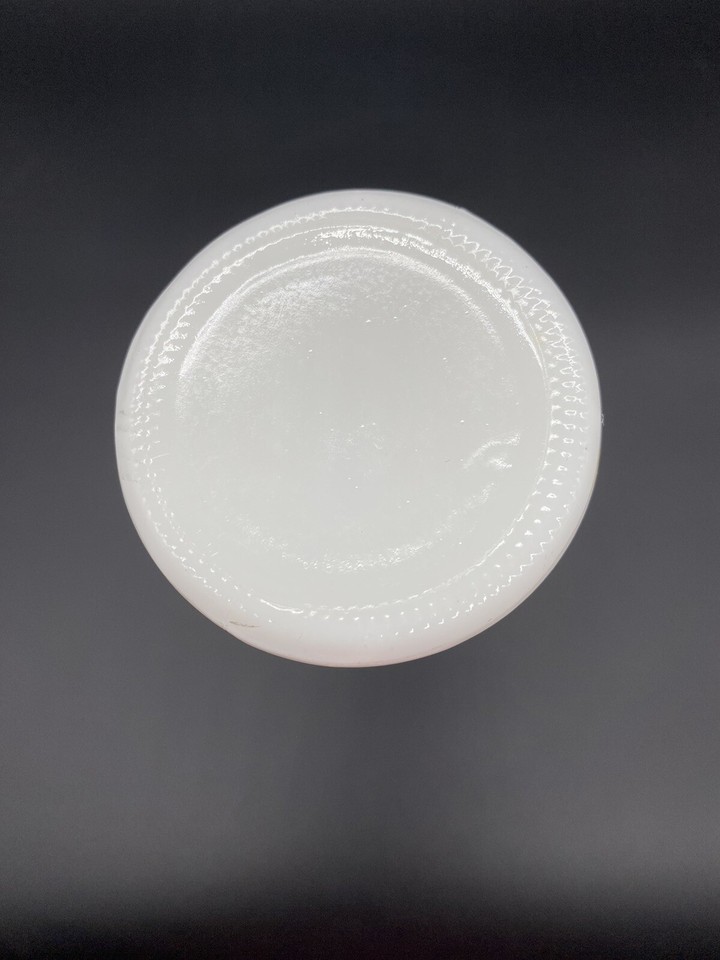 2 Vintage Milk Glass Vases 7.5" E O Brody Diamond 10.5" Unmarked Bead