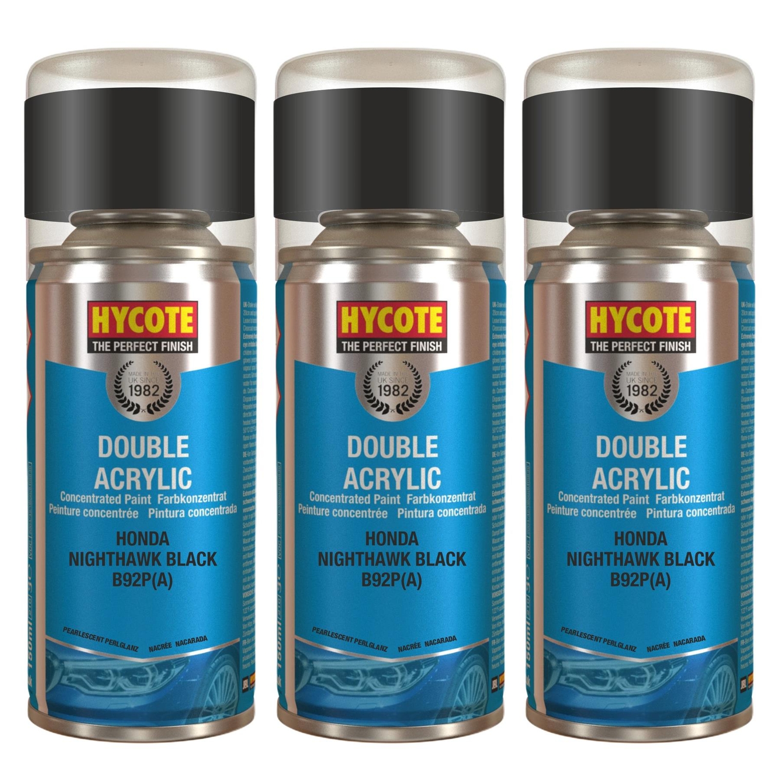 Hycote Colour Spray Paint XDHD407 Honda Nighthawk Black (Pearlescent) 150ml x3