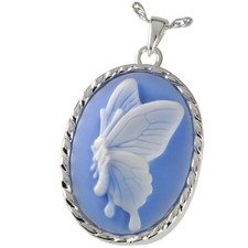 Memorial Gallery MG-3514GP Sky Blue Butterfly 14K Gold/Sterling Silver Platin...
