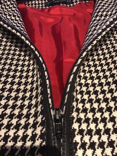 Damen Dogtooth Wolle Reißverschluss Jacke Größe 10 UK - Bild 9 von 11