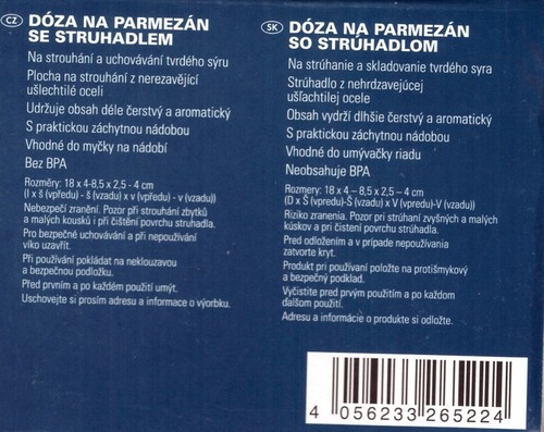 ERNESTO® Parmesandose mit rostfreiem Edelstahl Reibe / BPA-frei - Bild 10 von 11