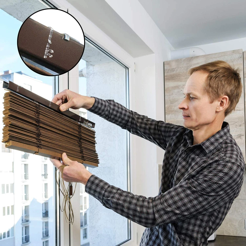 Valance Clips for Blinds 2 Inch Hidden Channel Window Blind Clips Clear Plastic - Image 3 of 4