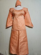 Women Clothing African Brocade Print Cotton 3Pcs Skirt Suit Free Size 46" around