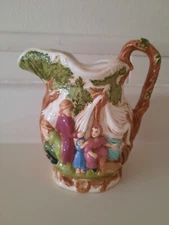 Vintage Signed Hand Painted Porcelain Pitcher Vase Jug 6.5"