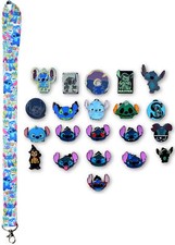 Stitch Lanyard And 5 Lilo & Stitch Themed Disney Trading Pins Starter Set New