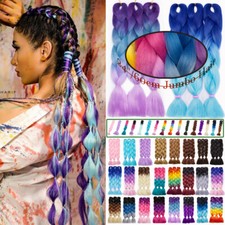 24" Braiding Ombre Rainbow Jumbo Braids Hair Extensions Synthetic Multi-Color US