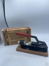 Vtg Nut Buster Nutcracker USA Adjustable Metal On Wood Base