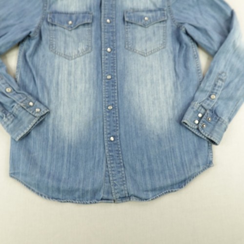 Polo Ralph Lauren Shirt Boys Large Blue Denim Jean Western Pearly Snap Kids - Picture 4 of 9